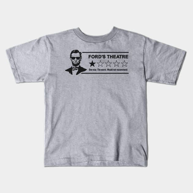 Abraham Lincoln Ford's Theatre - Funny One-Star Rating Kids T-Shirt by TwistedCharm